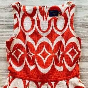 Just…Taylor Orange and White Sleeveless Dress